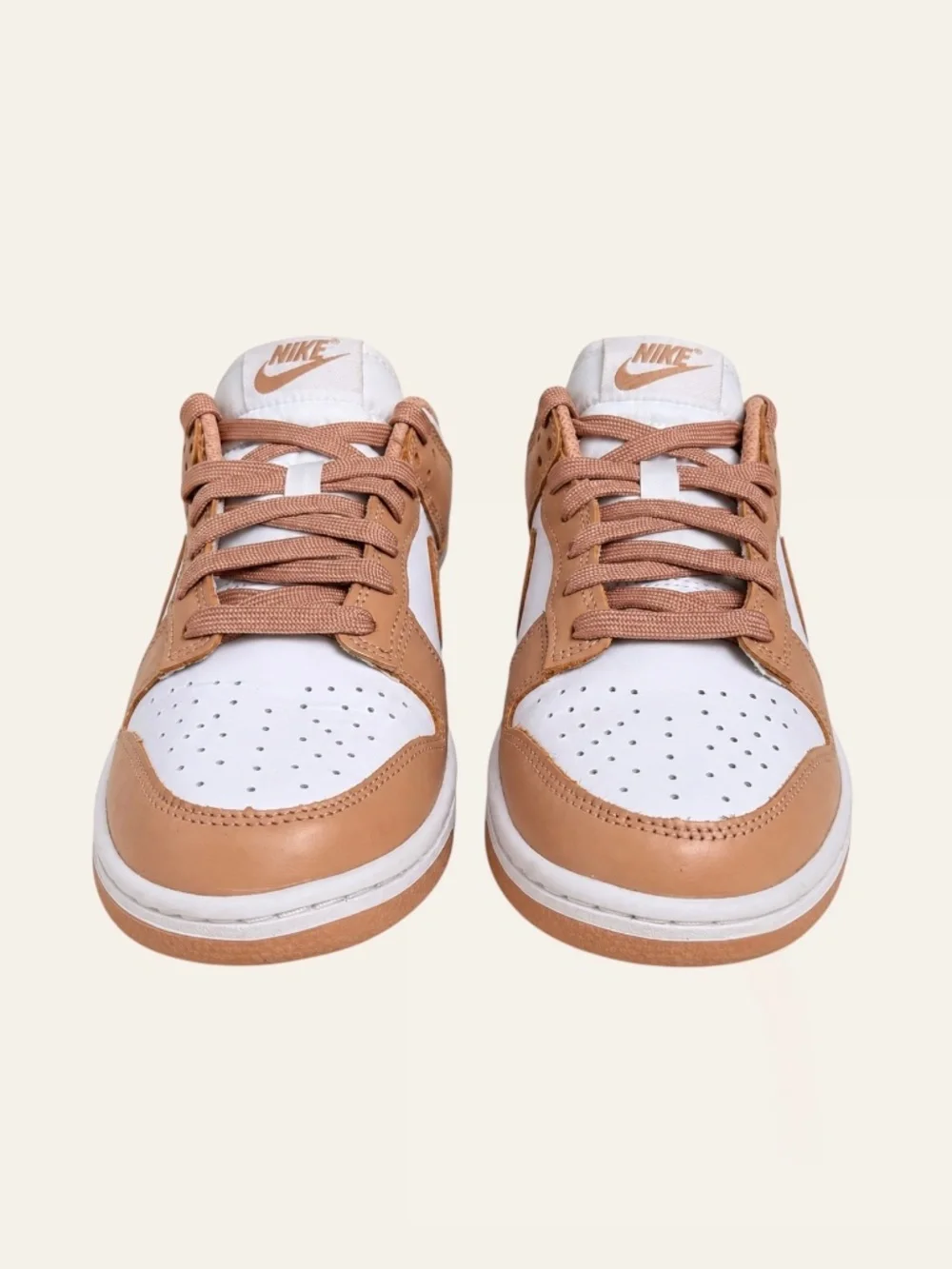 Nike Dunk Low Sneakers Leather White Rose Whisper Blush Pink Women’s Size 7.5